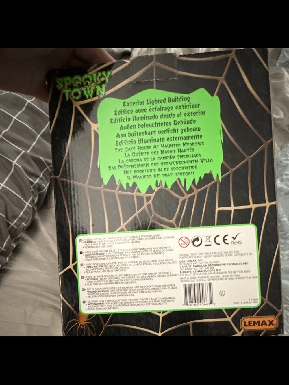 Lemax Gray Haunted Gate House with Green Slime and Orange Torches - Picture 3 of 3